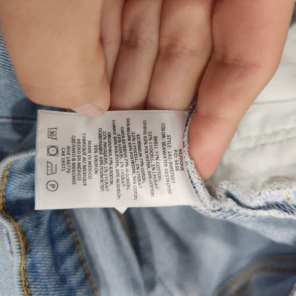 Re/Done 70s Stove Pipe High Rise Straight Leg Jeans Distressed 29 - Picture 13 of 13